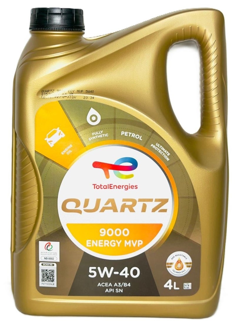 Total Energies 5W-40 Fully Synthetic Energy MVP Quartz 9000 Engine Oil 4Ltr - Image 1